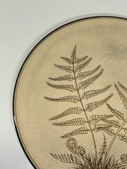 Vtg Weiningen Keramik Switzerland Hand-painted Fern Plant Collectors Plate 11.75