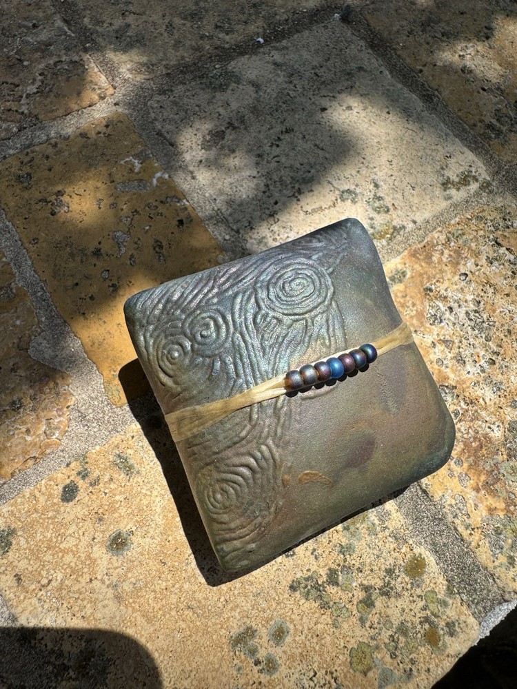 Square Japanese Raku Spirit Rattle by J. Davis Ceremonial Rattle