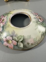 Antique GDA France Hand Painted Floral Hairpin Receiver Porcelain Dish Limoges