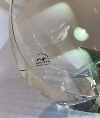 Sale Vintage Maxcrystal Circular Optical Crystal Piece W/ Polished Metal Star