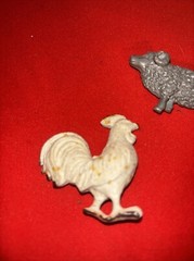 Unique SET OF 3 HAND CAST ALUMINUM METAL HEAVY MAGNETS- Estate Find
