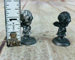 2 vtg 1975 hallmark cards fine pewter made in the usa girls