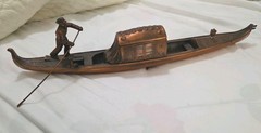 Vintage Gondola Gondolier Music Box Copper Color Plated READ Repair Project
