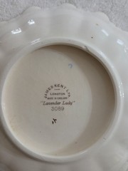 James Kent Ltd. “Lavender Lady” Bowl Gold Rim 1900-1940s #3089 England Vintage