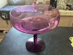 Unbranded Large Purple Glass Pedestal Dish