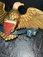 Sexton 27” Patriotic American Eagle Shield Wall Plaque Gold Aluminum Vintage