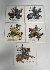 Vintage Ceramic Tiles H & R Johnson England British Knights Edward Plantagenet