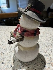 Caroling snowmen. Unbranded 11” Tall 10” Wide Ceramic?