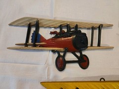 Lot of 3 Vintage Homco Airplane Wall Decor Cast Metal WWI Bi-Planes 1975 USA