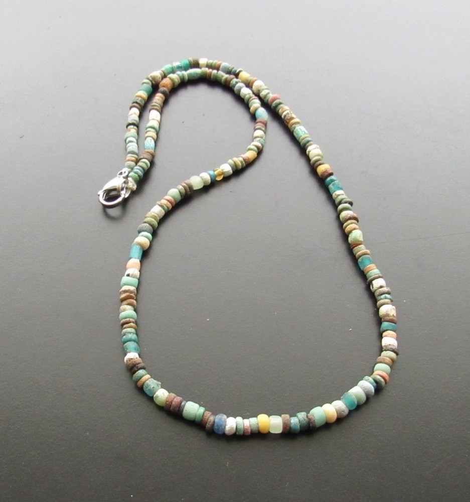 NILE Ancient Egyptian Amulet Mummy Bead Necklace ca 300 BC