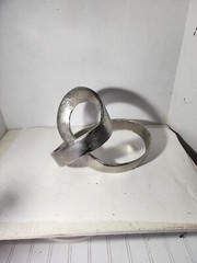 Metal Abstract Ribbon Sculpture Metal Art Modernist Mid Century Mcm