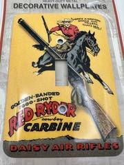 RARE* Vintage Replica Metal Light Switch Cover Red Ryder Daisy Air Rifles NEW
