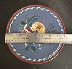 Vintage 1987 Hand Painted Rosemaling Wall Plaque D 8” Signed Anet Onstott