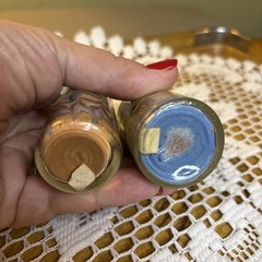 Pair Of Colorful Miniature Sand Art Bottles Handmade Brazil? Vintage