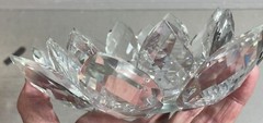 Shannon Ireland Crystal Prism Leaves Bowl 7 x 2 1/2″ REPAIRED