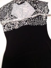Dress Junior Size M Medium Black White Pattern Top Bow Front Mixxology