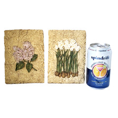 Cheri Blum Floral Wall Plaques Lilac Narcissus Resin Relief Cottage Pair