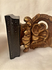 Vintage Neoclassical Italian Gold Gilt Acanthus Leaf Single Bookend 7″ x 5.5″ B