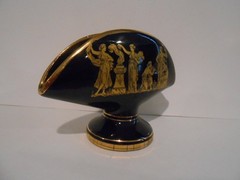 Made In Greece 24k Gold Accent Cobalt Blue Napkin / Card Holder