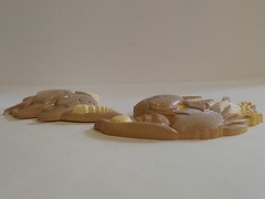 Vintage Pair Fish & Shells Burwood Wall Art Decor Hanging Bathroom 2882 Made USA