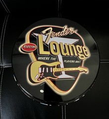 Electro Lounge Guitars Serving Tray with various iconic Fender guitar models