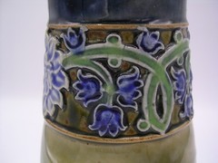 Doulton Lambeth Art Nouveau Tulip Floral Vase ~ Olive Dale/Christine Abbott~8″