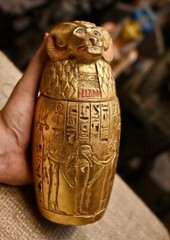 RARE Egyptian Antiquities Canopic jars (sons of Horus) jars for mummification BC