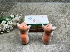 3″ Vintage Two Pigs in a Pen – Salt and Pepper Shaker Made in Occupied Japan