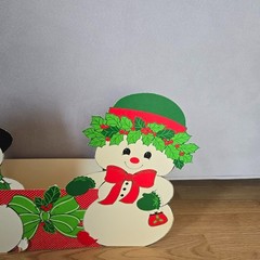 Vintage Hallmark Snowman Centerpiece Christmas Decoration – 1970s 1980s Die-Cut