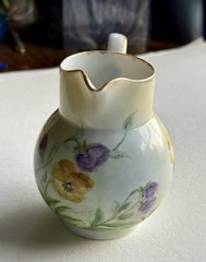Schmidt S. Catarina Porcelain Pansies Creamer handpainted by Edythe~Brazil