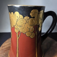 Art Nouveau Limoges Painted Stein with Sought After Grape Style Design of 1903