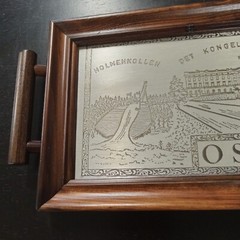 Norway Oslo Wood Serving Tray Souvenir Handles Home Decor Collectible Decorative
