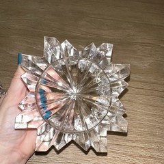 Vtg Mikasa Lead Crystal Trinket Box Jar With Lid Keepsake Snowflake Design