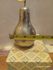 Tozai Home Tin Wrapped Textued Pear Brass Stem And Leaf Silver Tone W/nails