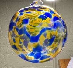 Artisan Studio Hand Blown Art Glass 3″ Round Friendship Ball Orb Ornament VGC