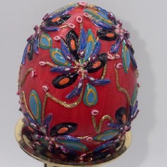 SIGNED Nannette Fenn “Eggs”traordinaire Designs Floral Faberge Inspired Egg USA