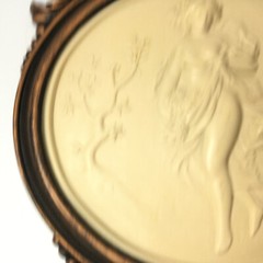 Vintage Wall Hanging Plaques Pictures Ladies Copper Color Frame Set of 2