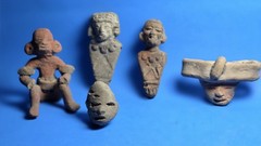 PRE-COLUMBIAN TEOTIHUACAN TERRACOTTA FIGURINES AND HEADS