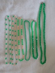 Lot Of 6 Vintage Green Beaded Necklace