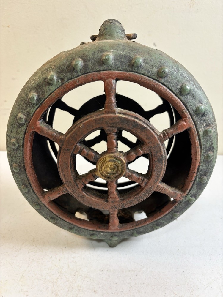 Japanese Nautical Hand Cast Lantern Patina Ship Ocean Sea Heavy Vintage