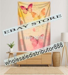 Pastel butterflies tapestry airy pink unframed prints 59X82 in