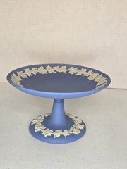 Vintage Wedgwood Blue Jasperware Compote/pedestal dish