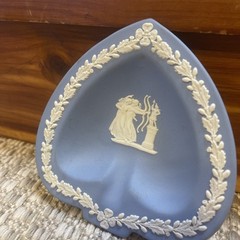 Wedgwood Jasperware Blue Heart Shaped Trinket Jewelry Dish