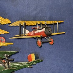 💥 Vintage Sexton Homco Metal Airplanes Wall Decor Set 3 Biplane Triplane Clean