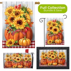 Briarwood Lane Fall Sunflowers in Pumpkin Four Piece Collection 30×18