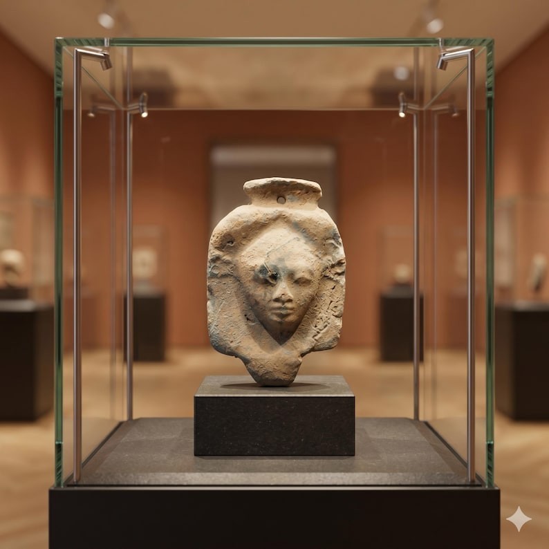 Nefertari Stone Face Statue Ancient Egyptian Relief Pharaonic Collectible Art BC