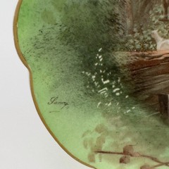 Limoges LRL Signed Wall Plate Pastoral Couple Urn Goats France Hand Painted