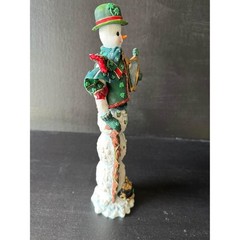 Vintage 2000 Lenox Shamrock Snowman Collectable Figurine Tall Pencil Figure