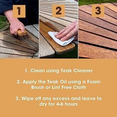 Teak Oil | Wood Oil Protects & Cleans Outdoor & Indoor Furniture | Restores &…