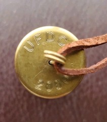 UFDC 2000 Brass Hourglass 1.5 Inch Leather Necklace
